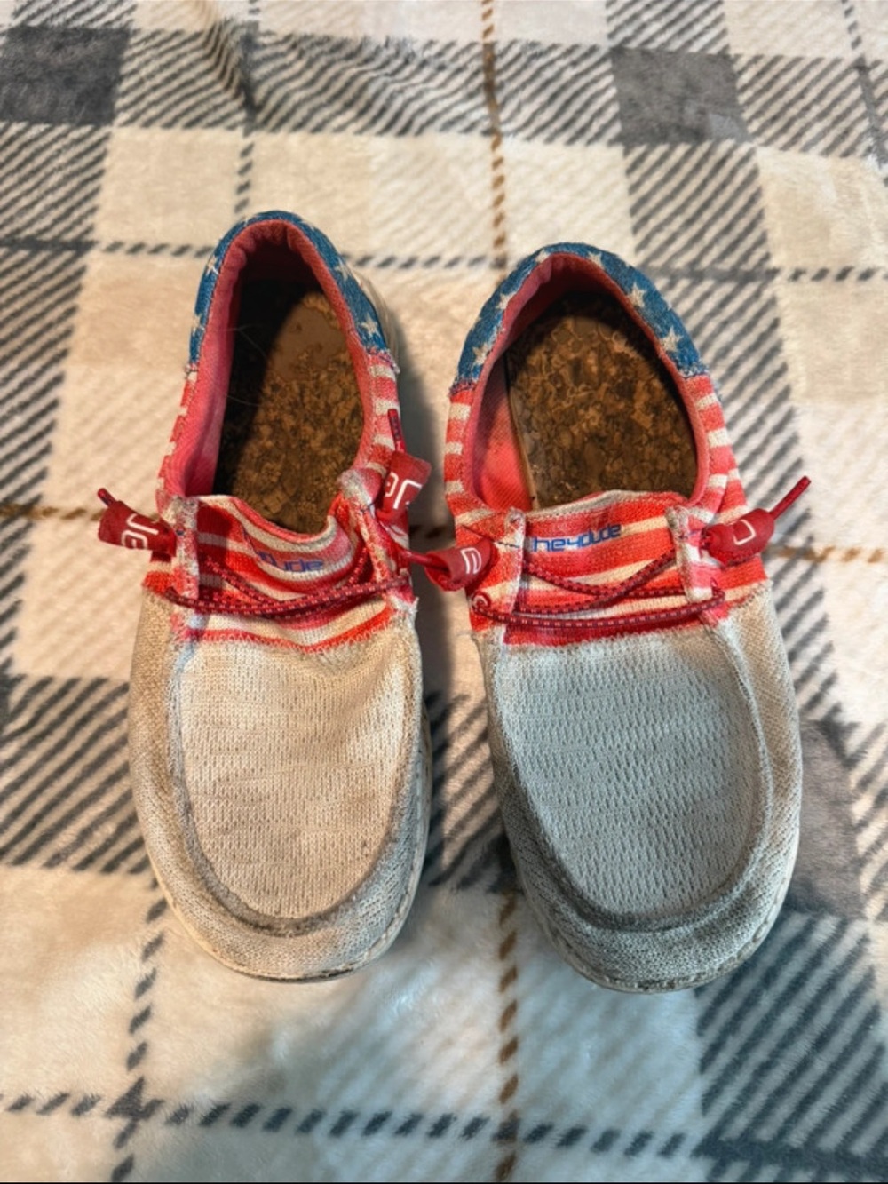 Hey Dude' Slip-On Shoes in Red, Blue & White